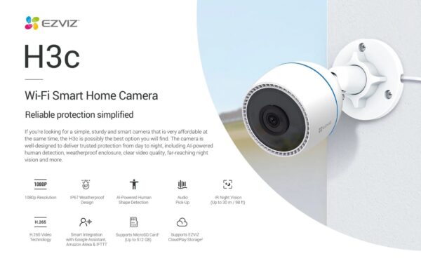 Cámaras Smart WiFi Audio FHD H3c, Exterior