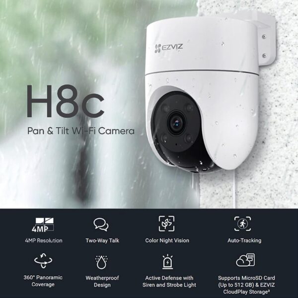 Cámara Smart WiFi Audio FHD/2K H8c/H8cPro, Exterior - Image 3
