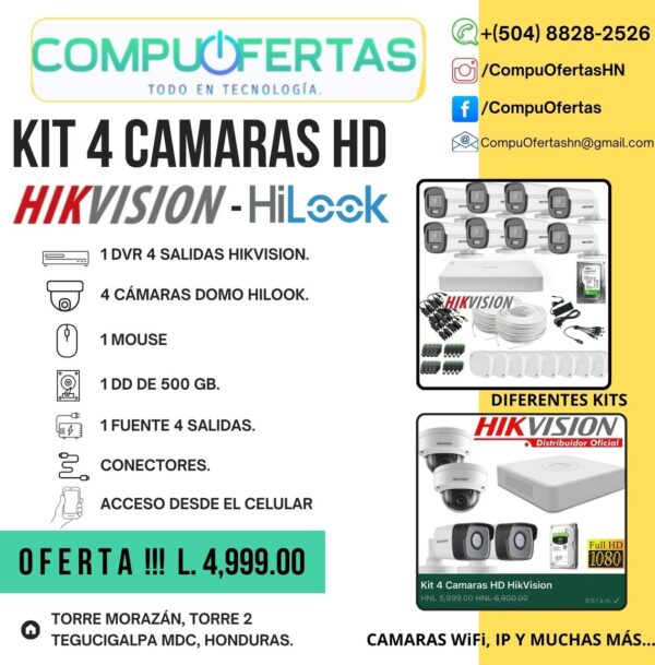 Kit 4 Cámaras HD, Oferta