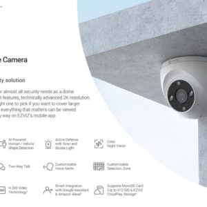 Cámara Domo H4 WiFi 2K, interior/exterior