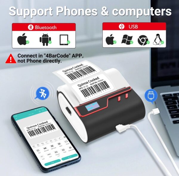 Impresora Térmica Bluetooth para etiquetas,  3'' Portable, Z3 Label Maker Machine with Tape. - Image 6