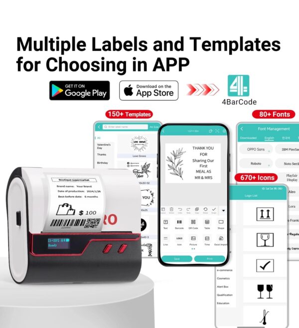 Impresora Térmica Bluetooth para etiquetas,  3'' Portable, Z3 Label Maker Machine with Tape. - Image 5