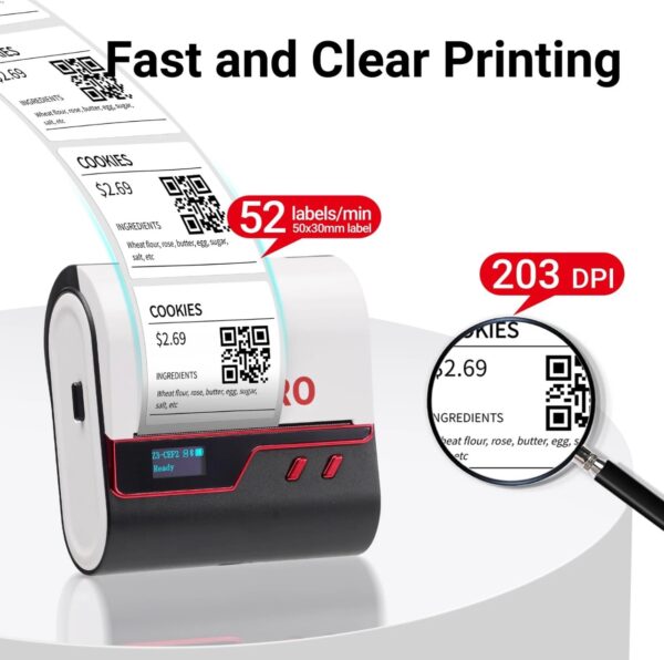 Impresora Térmica Bluetooth para etiquetas,  3'' Portable, Z3 Label Maker Machine with Tape. - Image 4